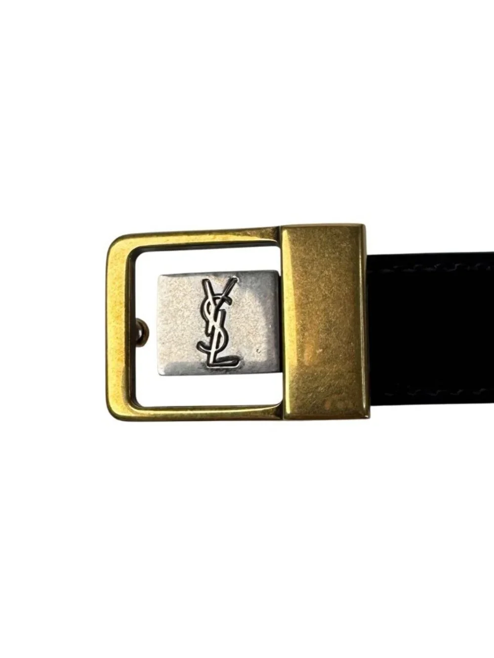 Saint Laurent YSL Yves Belt 100 Shiny Leather